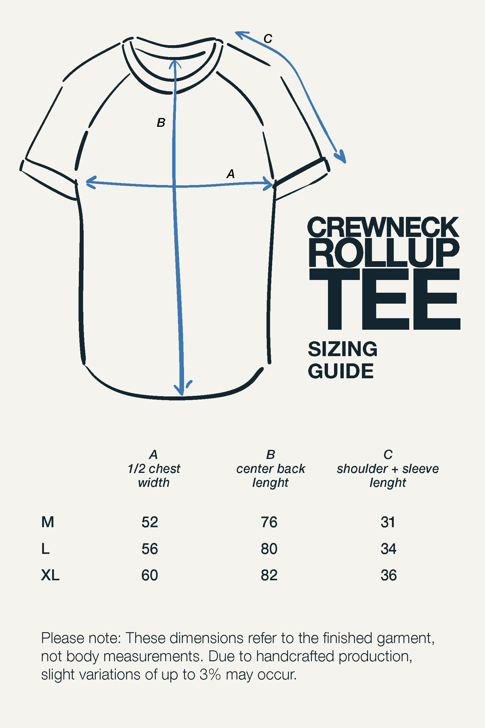 CREWNECK ROLLUP TEE